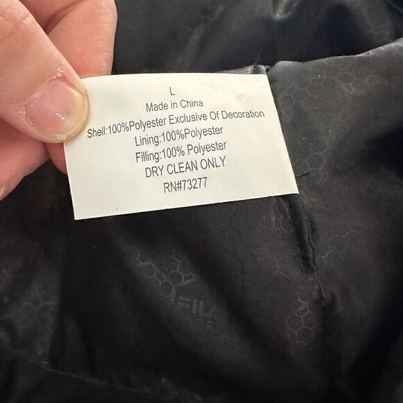 Fila Sport Woman's Black Puffer Jacket Size Large - Picture 9 of 9